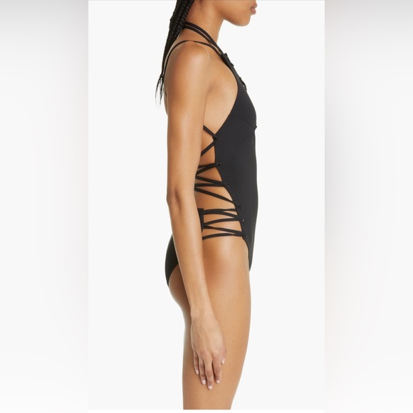 Balenciaga Laced Up One-Piece Swimsuit, Black, Medium, $650 - Picture 3 of 14